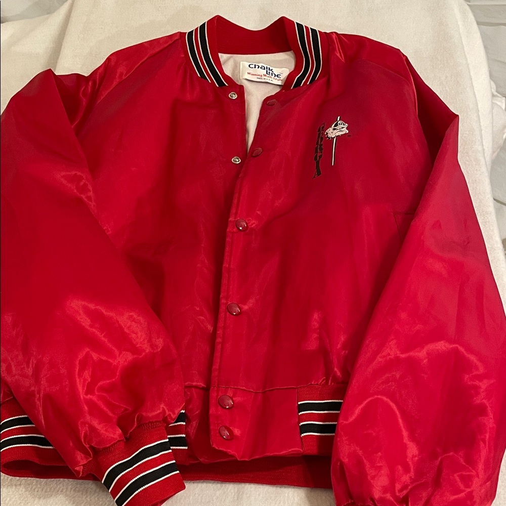 Chase Authentics Red Varsity Bomber Jacket - Picture 1 of 5